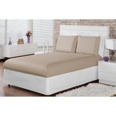 Jogo De Lençol King 3 Peças 40Cm Com Elástico Marrom Claro