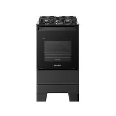 Fogão Esmaltec 4 Bocas Ideal Master Glass Mesa De Vidro Forno 50 Litro