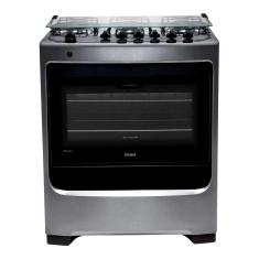 Fogão Consul 6 Bocas Cor Inox Com Botões Removíveis E Vidro Interno Vedado - Cfs6nar Bivolt