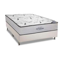 Cama Box Casal: Colchão Espuma Ortobom D45 High Foam + Base CRC Couran