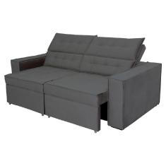 Sofá Austrália 2,50m 4 Lugares Retrátil E Reclinável D35 - Cinza