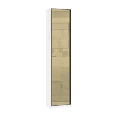 Guarda Roupa Sapateira Modulado Prime 1 Porta Bater MDP Branco F.F. Vidro Reflecta Bronze Luciane Móveis