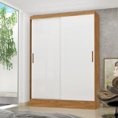 Guarda Roupa Portas de correr Belem 2 Portas de Correr 2 Gavetas Cinamomo Branco Carioca Móveis