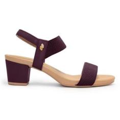 Sandália Usaflex Feminina Elástico Salto Bloco Y8204-Feminino