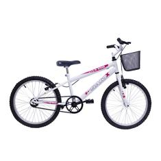 Bicicleta Aro 20 Bike Infantil Meninas feminina com cesta Saidx (Branco)