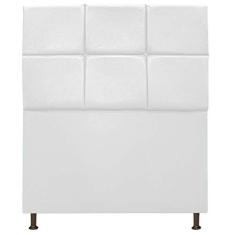 Cabeceira Estofada Damares 90 cm Solteiro Com Botonê Suede Branco - ADJ Decor