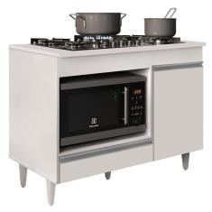 Balcão Multiuso Para Cooktop 4 Bocas Georgia Branco