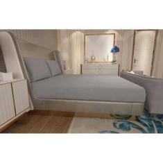 Jogo de Lençol Zono Enxovais Cama King 3 Peças Malha 100% Algodão Cinza Pedra