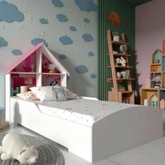 Cama Infantil Casinha Gelius Móveis Branco Acetinado