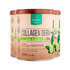 Kit 3 Collagen Derm Ácido Hialurônico Limão Nutrify 330g
