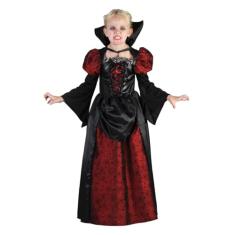 Fantasia Infantil Vampira Duquesa Mary Halloween com Colar