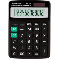 Calculadora De Mesa 12dig. Pc730 Preta - 01 Unidade ProCalc, Multicor