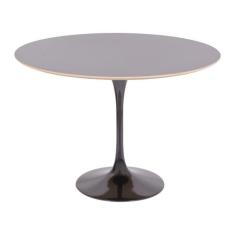 Mesa Saarinen Redonda Fórmica Preta 137cm - Base Preta - mgsaarinen