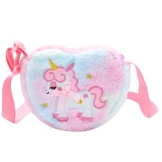 Bolsa tiracolo infantil para meninas, bolsa de unicórnio de pelúcia para meninas, bolsa infantil para meninas, multicor