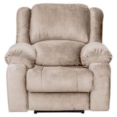 Poltrona Do Papai Reclinável Elétrica Magnum Veludo Creme - Gran Belo