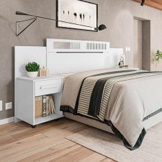 Cabeceira Jade Solteiro Casal ou Queen c/ Mesa Cabeceira