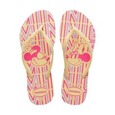 Chinelo Feminino Havaianas Slim Disney Bege - 4141-Feminino