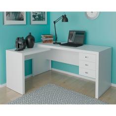 Mesa de Escritório ME4106 c/ 3 Gavetas Branco - Tecno Mobili