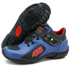 TENIS MOTOCICLISTA CASUAL URBANO TREKKING COURO 401 AZUL (40, 401 AZUL)