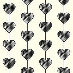 Papel de Parede Heart Curtain Black