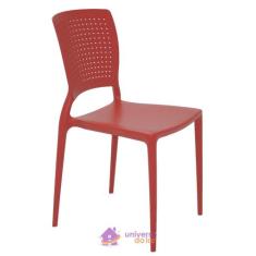 Cadeira Tramontina Safira Vermelha Sem Braços Em Polipropileno E Fibra