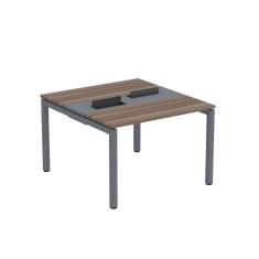 Mesa Plataforma Dupla com Pé de Aço para Coworking 110x120 Pdc11/12/2p Walnut/Grafito