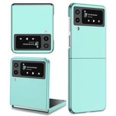 Capa magnética de carregamento sem fio para Galaxy Z Flip 3 4 5 Capa anti impressão digital à prova de choque, céu liso azul, para Galaxy Z Flip 4