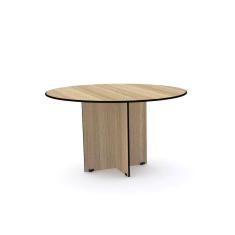 Mesa De Reunião Redonda Pandin Maxxi - Naturalle/Preto