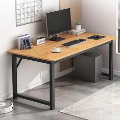 Mesa de computador, mesa de escritório simples e moderna, escrivaninha de estudo, mesa de jogos para PC de trabalho resistente, mesa de trabalho ampla para escritório doméstico, nogueira, 12