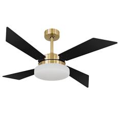 Ventilador De Teto Dourado 4 Pás Volare Tech Preto Vidro Plano 220v Volare Volare 220v Dourado