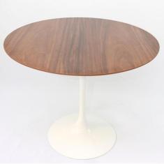 Mesa De Jantar Tulipa Saarinen Redonda 80 cm Madeira Base Branca - Eer
