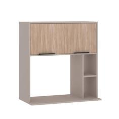 Armário Aéreo 80 cm 2 Portas com Nicho Microondas Stylo Luciane Móveis