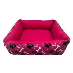Cama para Cães e Gatos CamaPet Pata Osso Rosa Tamanho M