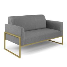 Sofá Namoradeira Base Industrial Alta Dourado Marisa Linho Grafite A26 D03 - D\'rossi