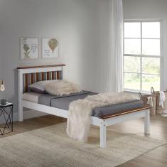 Cama Solteiro Inglesa em Madeira Maciça Mv Outlet