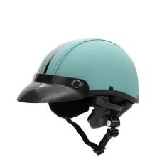 Capacete coquinho scooter moto elétrica bike couro turquesa