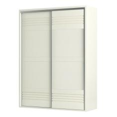 Guarda Roupa Solteiro TW601 2 Portas de Correr 2 Gavetas MDF Off White Dalla Costa Móveis
