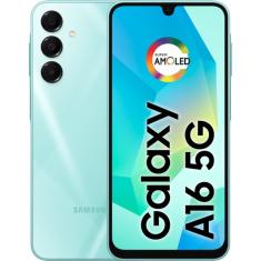 Smartphone Samsung Galaxy A16 5G 128GB + 4GB de RAM Tela 6.7” FHD+ Super AMOLED Câmera de até 50MP - Verde Claro