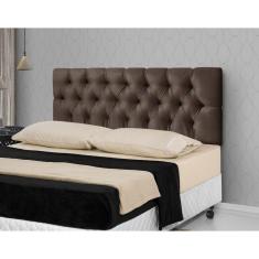 Cabeceira Para Cama Casal Estofada 1.60m Marrom- Rede Móveis