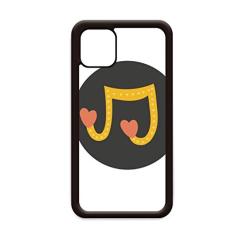 Adorável capa com notas musicais em formato de coração para iPhone 11 Pro Max para Apple Mobile Case