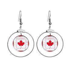 Brincos Happy Canada Day 4 de julho, folha de bordo pendente, joia circular