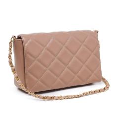 Bolsa Feminina Moda Casual Alça Corrente Transversal Costura Reforçada Fecho Imã Dia a Dia