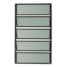 Janela de Alumínio Basculante 100x40cm Vidro Mini Boreal Master Brimak Preto