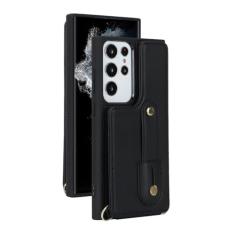 Capa de telefone de couro crossbody para Samsung Galaxy S24 Plus S23 S22 Ultra A15 A35 A55 A54 A14 A34 A53 Carteira com capa de suporte de cartão, preta, para Galaxy A34 5G