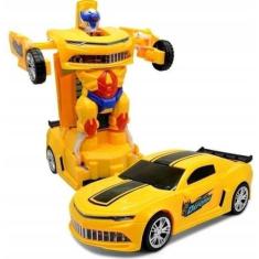 Carro Vira Robo Som Luz Carrinho Brinquedo Camaro Pilha - Robot