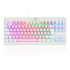 Teclado Mecânico Gamer Redragon Dark Avenger, RGB, Switch Blue, ABNT2, TKL, Rosa e Branco