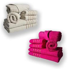 Jogo De Toalhas 12pcs 4 Banhos 4 Rosto 4 Tapetes Bg+rs