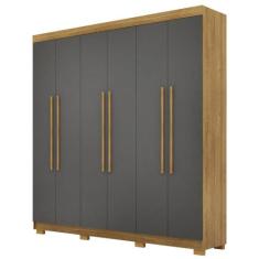 Guarda Roupa Casal Elegance 6 Portas Nature Alasca Vila Rica
