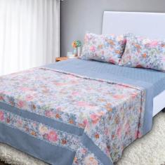 Jogo de Cama Lençol 4 Peças Casal Com Elástico Estampado 138x188x30cm 