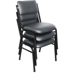 Kit com 3 Cadeiras para Auditórios Linha Hotel Smart Cinza